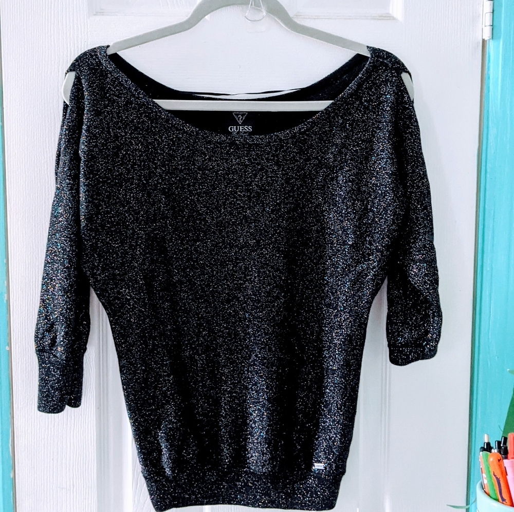 Guess Sparkly Cutout Sweater